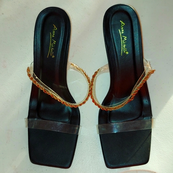 Size 10 Anne Michelle Zeal 20 B lucite with rope very sexy - Picture 1 of 8